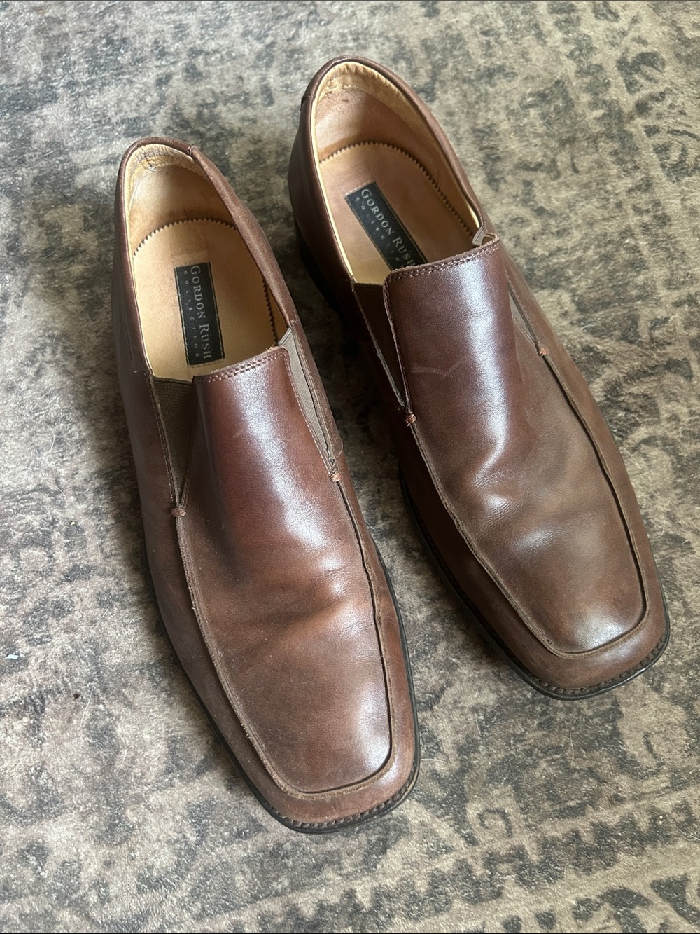 Gordon Rush Men's Dark Brown Leather Slip-On Loafers
